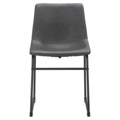 Dining Chairs-Kirkland's Home Faux Leather Sloped Dining Chairs, Set Of 2 Gray