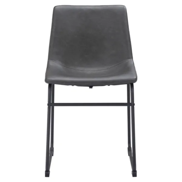 Dining Chairs-Kirkland's Home Faux Leather Sloped Dining Chairs, Set Of 2 Gray