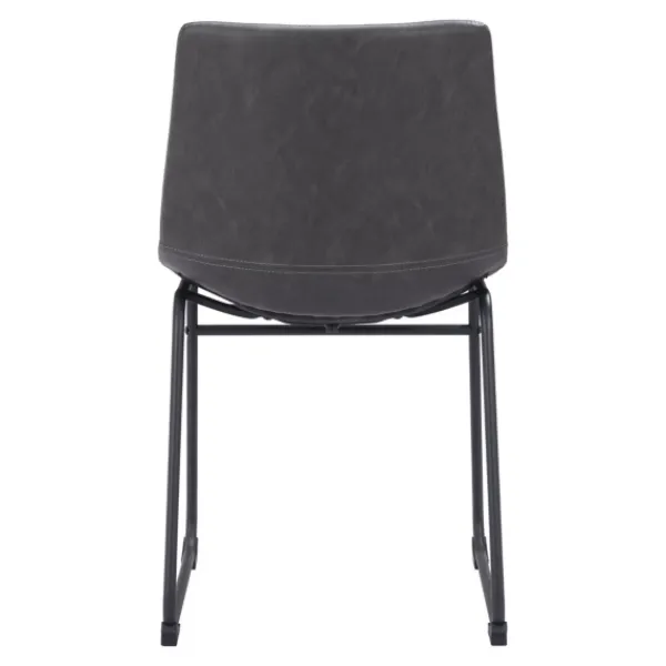 Dining Chairs-Kirkland's Home Faux Leather Sloped Dining Chairs, Set Of 2 Gray