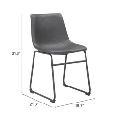 Dining Chairs-Kirkland's Home Faux Leather Sloped Dining Chairs, Set Of 2 Gray
