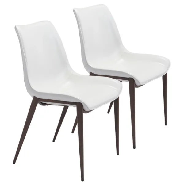 Dining Chairs-Kirkland's Home Faux Leather Stitch Dining Chairs, Set Of 2 White