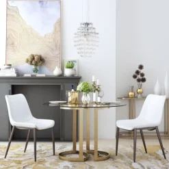 Dining Chairs-Kirkland's Home Faux Leather Stitch Dining Chairs, Set Of 2 White