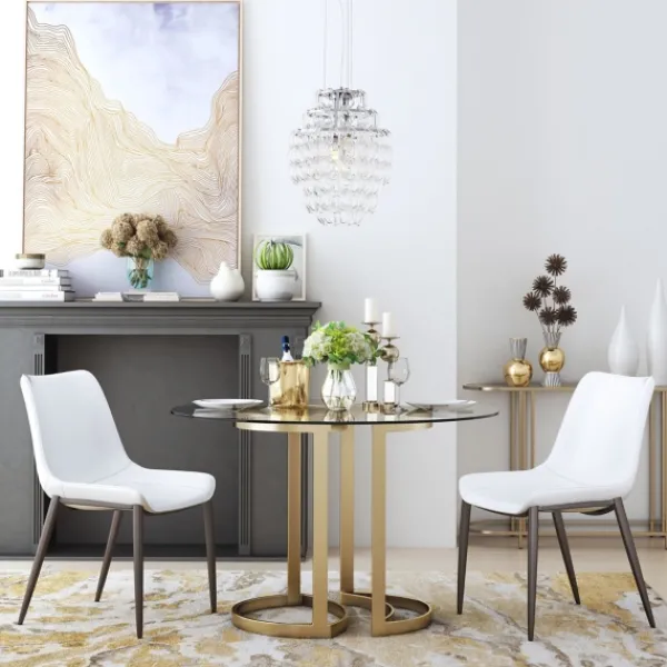 Dining Chairs-Kirkland's Home Faux Leather Stitch Dining Chairs, Set Of 2 White