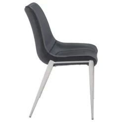Dining Chairs-Kirkland's Home Faux Leather Stitch Dining Chairs, Set Of 2 Black