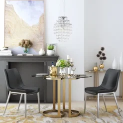 Dining Chairs-Kirkland's Home Faux Leather Stitch Dining Chairs, Set Of 2 Black