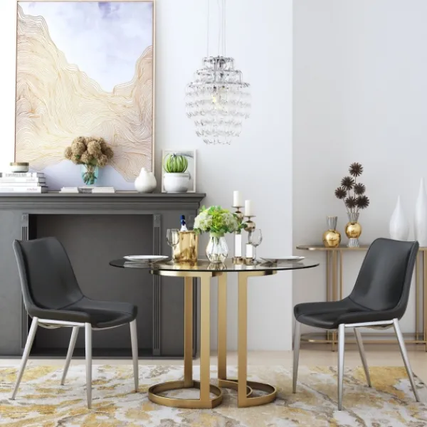 Dining Chairs-Kirkland's Home Faux Leather Stitch Dining Chairs, Set Of 2 Black