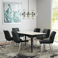 Dining Chairs-Kirkland's Home Faux Leather Stitch Dining Chairs, Set Of 2 Black