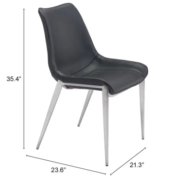 Dining Chairs-Kirkland's Home Faux Leather Stitch Dining Chairs, Set Of 2 Black