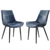 Dining Chairs-Kirkland's Home Faux Leather Stitched Chairs, Set Of 2 Blue