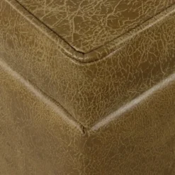 Benches & Ottomans-Kirkland's Home Faux Leather Tufted Storage Ottoman Brown