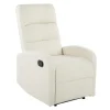 Accent Chairs-Kirkland's Home Faux Leather Upholstered Slim Recliner Ivory