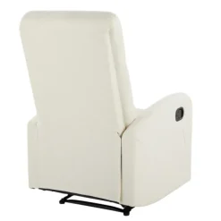 Accent Chairs-Kirkland's Home Faux Leather Upholstered Slim Recliner Ivory
