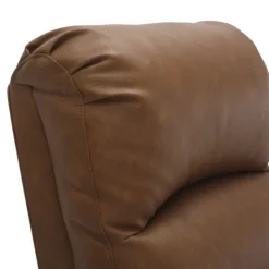 Accent Chairs-Kirkland's Home Faux Leather Upholstered Slim Recliner Brown
