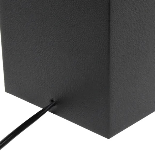 Table Lamps-Kirkland's Home Faux Leather Usb Table Lamp Black