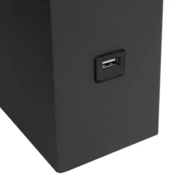 Table Lamps-Kirkland's Home Faux Leather Usb Table Lamp Black