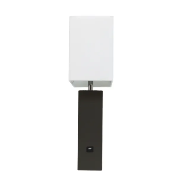 Table Lamps-Kirkland's Home Faux Leather Usb Table Lamp Black