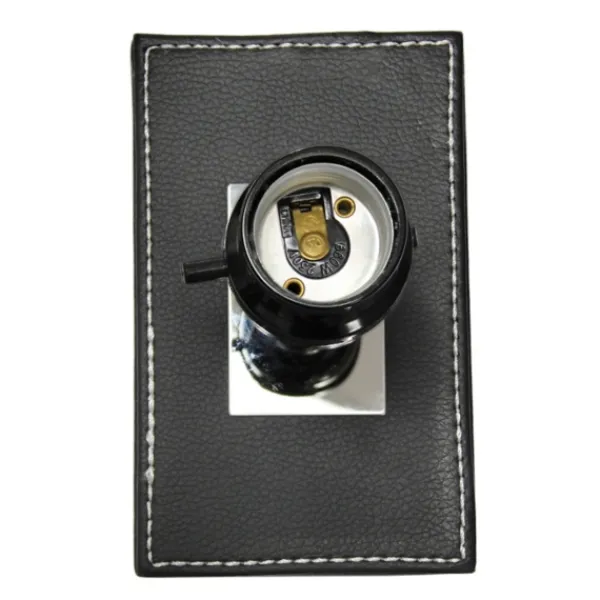 Table Lamps-Kirkland's Home Faux Leather Usb Table Lamp Black