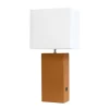 Table Lamps-Kirkland's Home Faux Leather Usb Table Lamp Tan