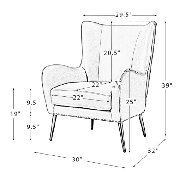 Accent Chairs-Kirkland's Home Faux Leather Wingback Accent Chair Gray