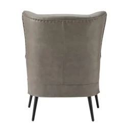 Accent Chairs-Kirkland's Home Faux Leather Wingback Accent Chair Gray