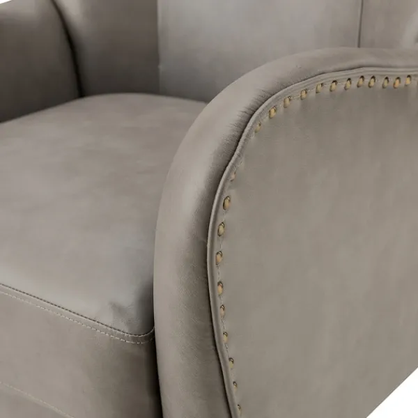Accent Chairs-Kirkland's Home Faux Leather Wingback Accent Chair Gray