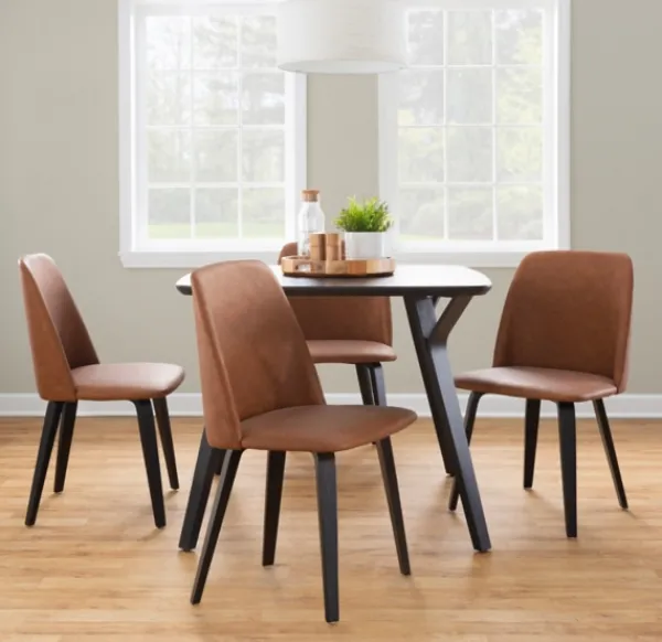 Dining Chairs-Kirkland's Home Faux Leather Wood Dining Chairs, Set Of 2 Brown