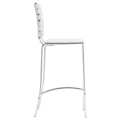 Bar Stools & Counter Height Stools-Kirkland's Home Faux Leather Woven Counter Stools, Set Of 2 White