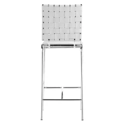 Bar Stools & Counter Height Stools-Kirkland's Home Faux Leather Woven Counter Stools, Set Of 2 White