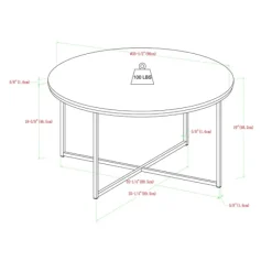 Coffee Tables-Kirkland's Home Faux Marble & Gold X-Base Coffee Table White