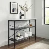 Console Tables-Kirkland's Home Faux Marble Top 3-Tier Melody Console Table Black