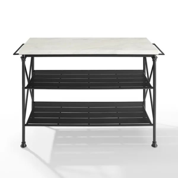 Kitchen Islands & Bar Carts-Kirkland's Home Faux Marble Top 3-Tier Melody Kitchen Island