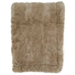 Blankets & Throws-Kirkland's Home Faux Mink Fur Throw Tan
