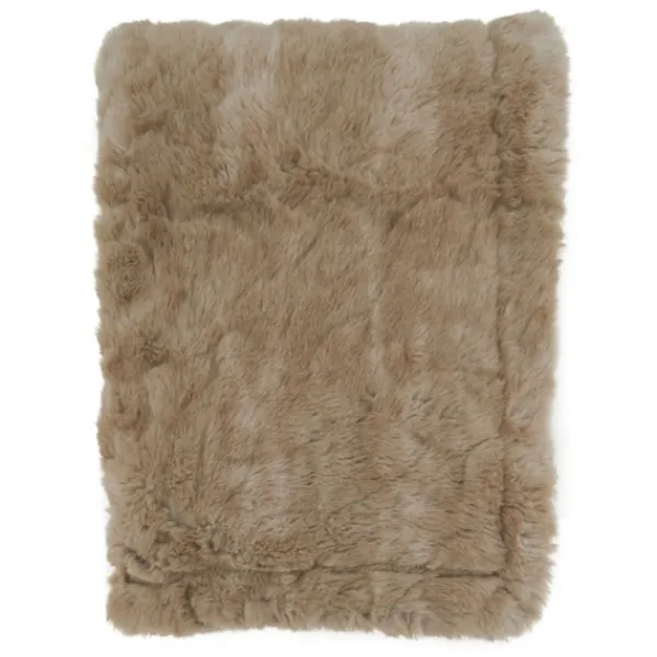 Blankets & Throws-Kirkland's Home Faux Mink Fur Throw Tan