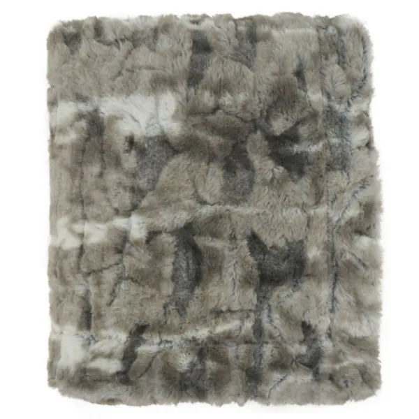 Blankets & Throws-Kirkland's Home Faux Mink Fur Throw Gray