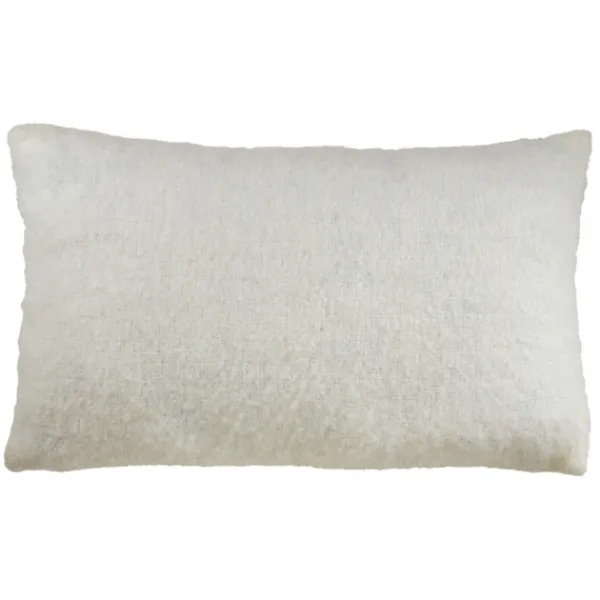 Pillows-Kirkland's Home Faux Mohair Lumbar Pillow Ivory