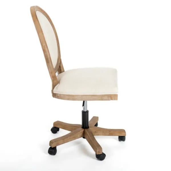 Office Furniture-Kirkland's Home Felix Upholstered Swivel Office Chair Ivory