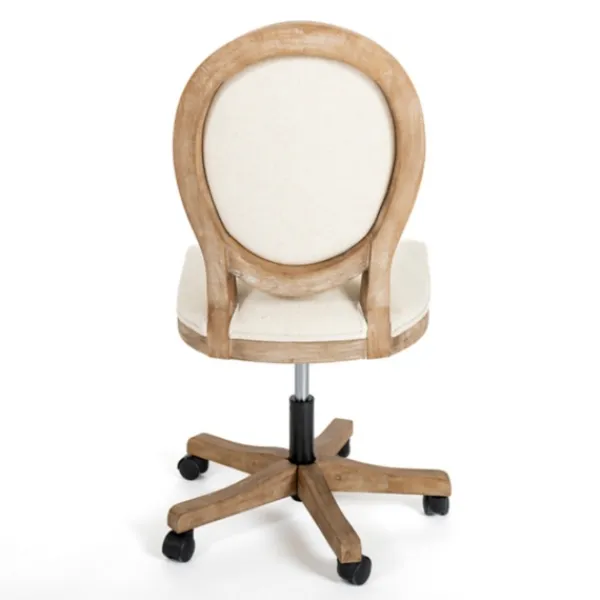 Office Furniture-Kirkland's Home Felix Upholstered Swivel Office Chair Ivory