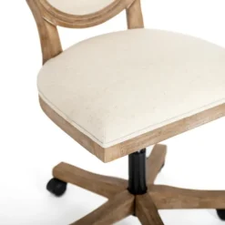 Office Furniture-Kirkland's Home Felix Upholstered Swivel Office Chair Ivory