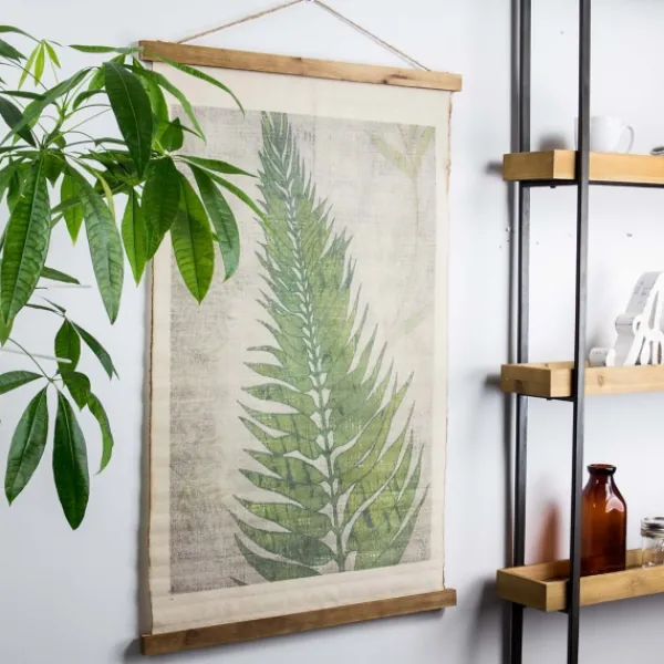 Wall Plaques-Kirkland's Home Fern Leaf Scroll Tapestry Green
