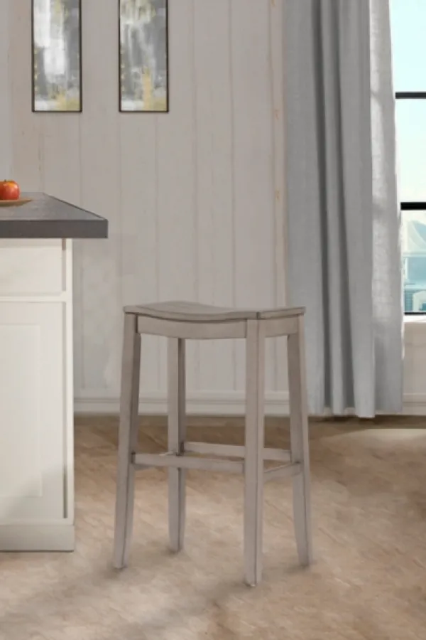 Bar Stools & Counter Height Stools-Kirkland's Home Finley Saddle Seat Counter Stool Gray