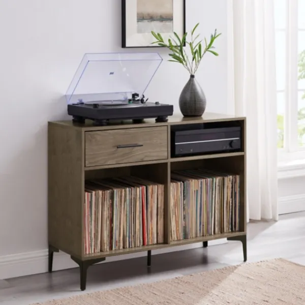 Tv Stands & Media Consoles-Kirkland's Home Finn Record Storage Media Cabinet Brown