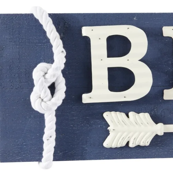 Wall Quotes & Signs-Kirkland's Home Fir Beach Arrow Coastal Wall Plaque Blue