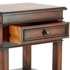 Accent & End Tables-Kirkland's Home Fir Wood Tiered Side Table Brown