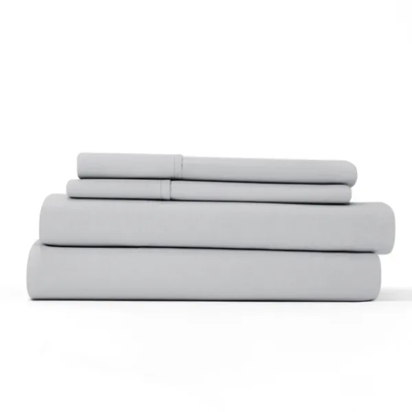 Bed Sheets-Kirkland's Home Flannel Cotton 4-Pc. Queen Bed Sheet Set Gray