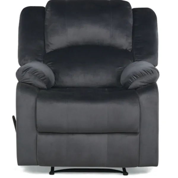 Accent Chairs-Kirkland's Home Flannel Overstuffed Pull Recliner Gray