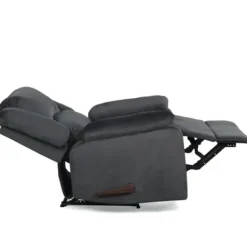 Accent Chairs-Kirkland's Home Flannel Overstuffed Pull Recliner Gray