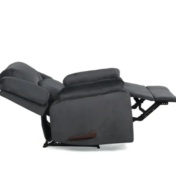 Accent Chairs-Kirkland's Home Flannel Overstuffed Pull Recliner Gray