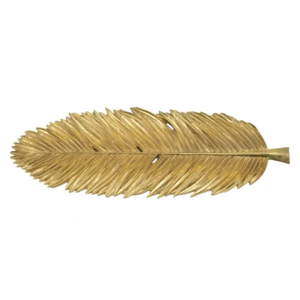Decorative Trays-Kirkland's Home Flat Leaf Tray Gold