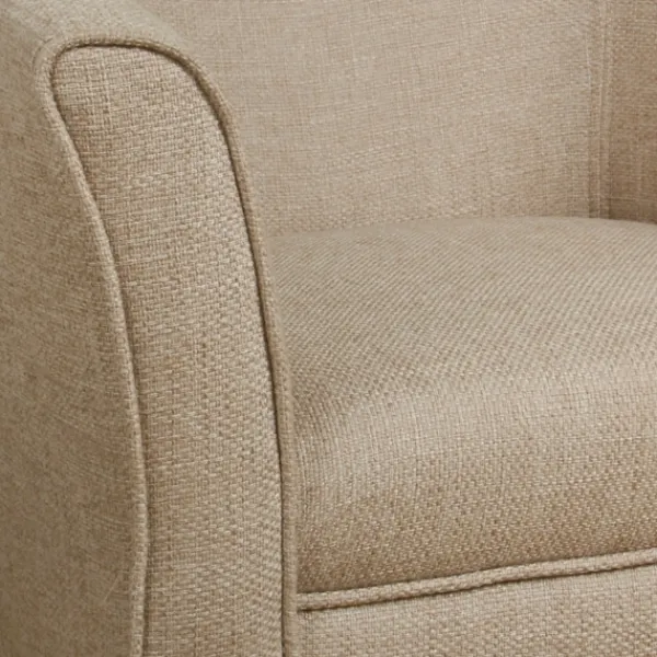 Accent Chairs-Kirkland's Home Flax Brown Modern Barrel Accent Chair Tan