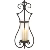Sconces-Kirkland's Home Fleur Distressed Black Iron Sconce, 25 In.
